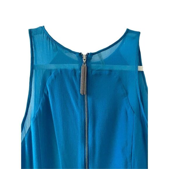 Rebecca Taylor Sleeveless Silk Mini Dress Women’s Blue Size 8 - Picture 4 of 8
